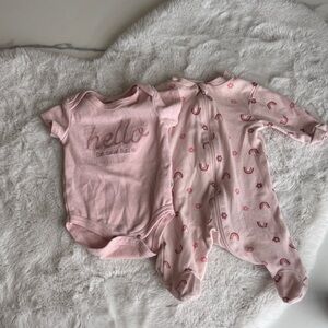 2 Baby girl Bodysuits 0-3M